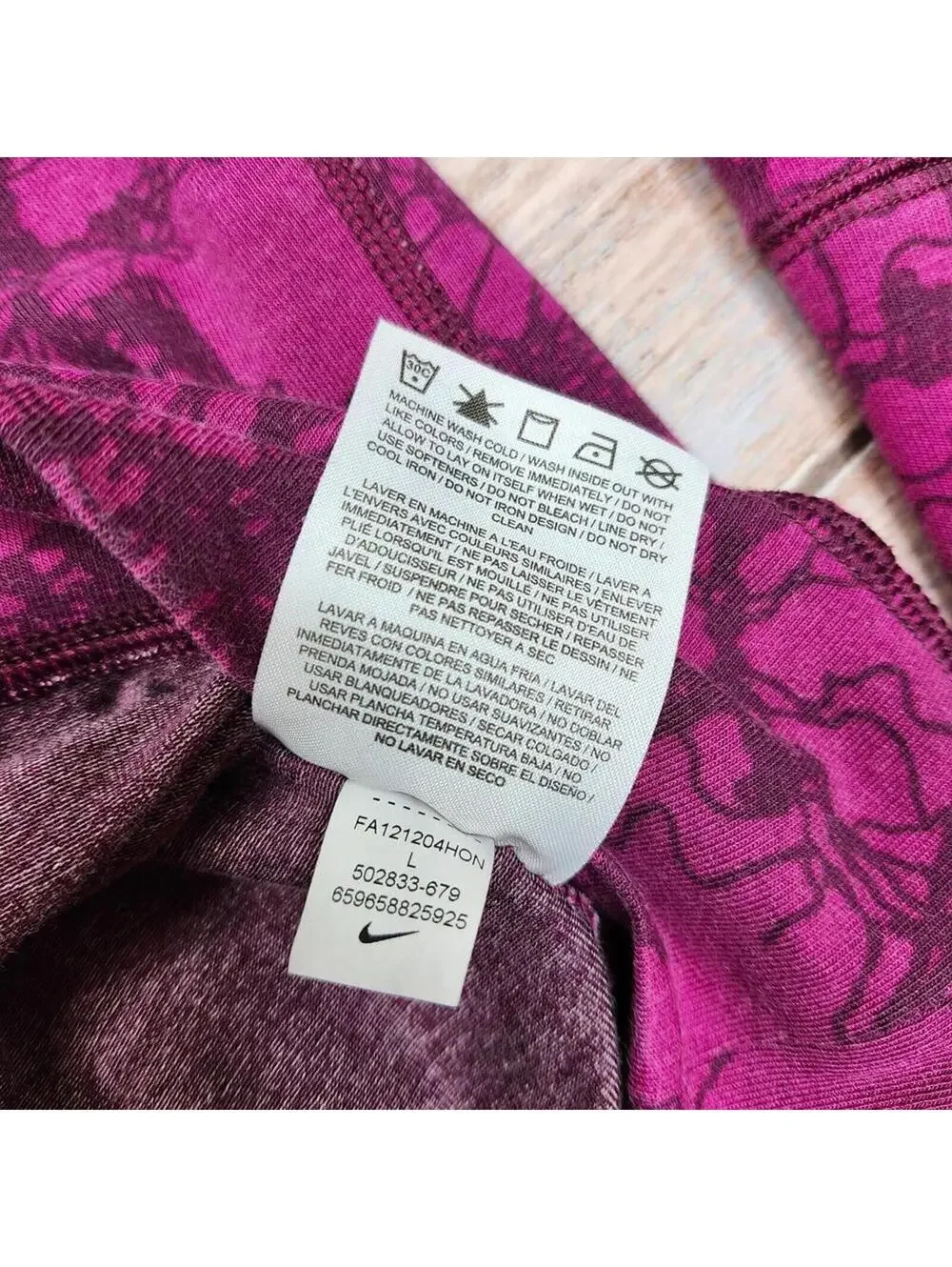 Nike Women's Pinky Purple Dri-FIT Long Sleeve Activewear Top - Large